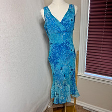 Vtg City Triangles Dress Juniors 1 1 Y2K floral Fairy 90s Whimsical Prom Midi