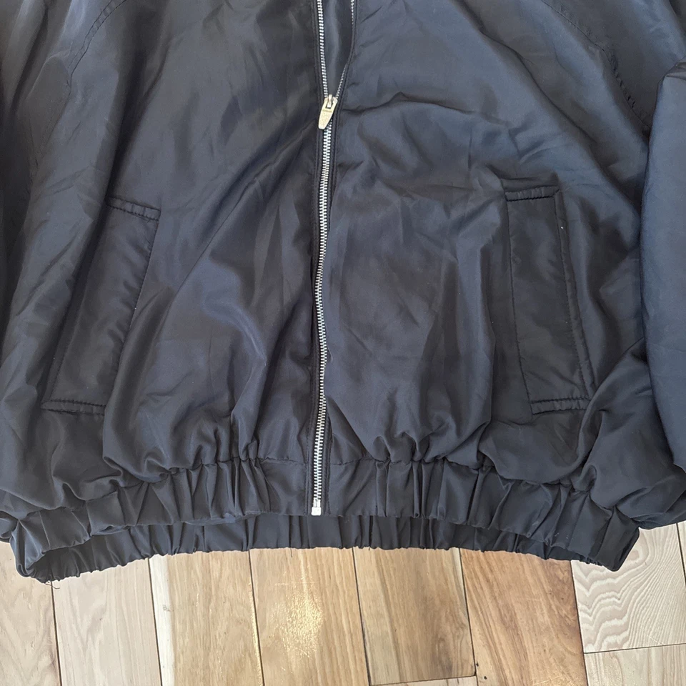 Chaqueta Bomber New Look Negra Para Mujer Talla Grande Cremallera Frontal Foto 4 de 4