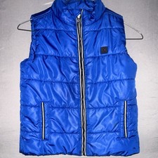 Calvin Klein Jeans Boys Blue Puffer Vest Size 5 Full Zip Insulated Polyester