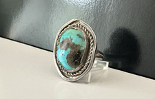 Navajo Turquoise Ring Sterling Silver Native American Southwest Handmade Vintage