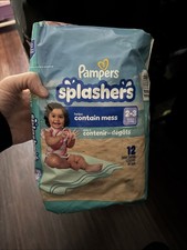 New Pampers Splashers Disposable Swim Diapers - Pack of 12, Sz 2-3 13-24 lbs