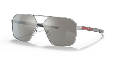 NEW Prada Linea Rossa 55WS Sunglasses 1BC07F Silver 100% AUTHENTIC