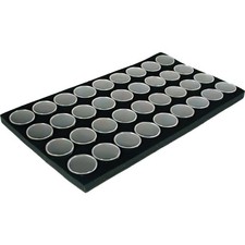 36 pots à pierres précieuses plateau d'insertion en mousse noire présentoir à bijoux organisateur rangement pierres précieuses