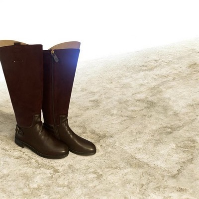 Franco Sarto Women's Brown Leather Knee-High Riding Boots Zip Buckle 6.5