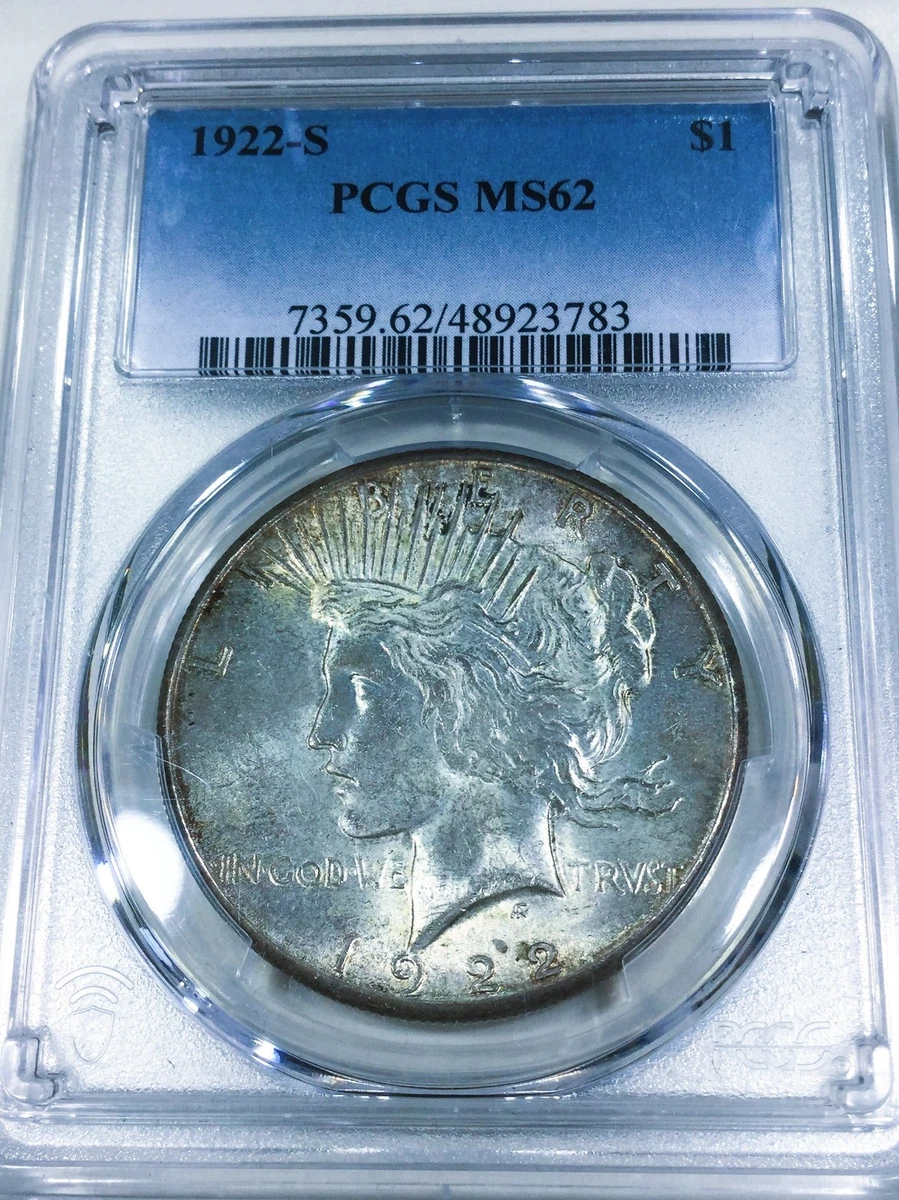 【1922-S ピースダラー】PCGS MS62｜初期ピース 1922 Year Grade MS 62 Peace US Dollars (1921-1935) for sale | eBay