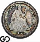 1872 Seated Liberty Half Dime, Nice Color