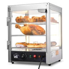 WeChef 15" Commercial Food Warmer 3-Shelf Countertop Catering Pizza Display Case