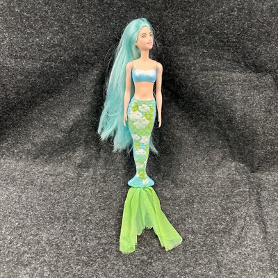 Barbie Color Reveal Mermaid Teal Green Peace Sign Mattel Olivia Face Long Hair