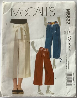 McCall s M5632 Schnittmuster UNGESCHNITTEN über Knöchel weites Bein Hose 4-10