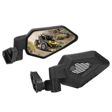 For Can Am Maverick R & R Max UTV Rear View Side Mirrors Spring Back 2024-2025