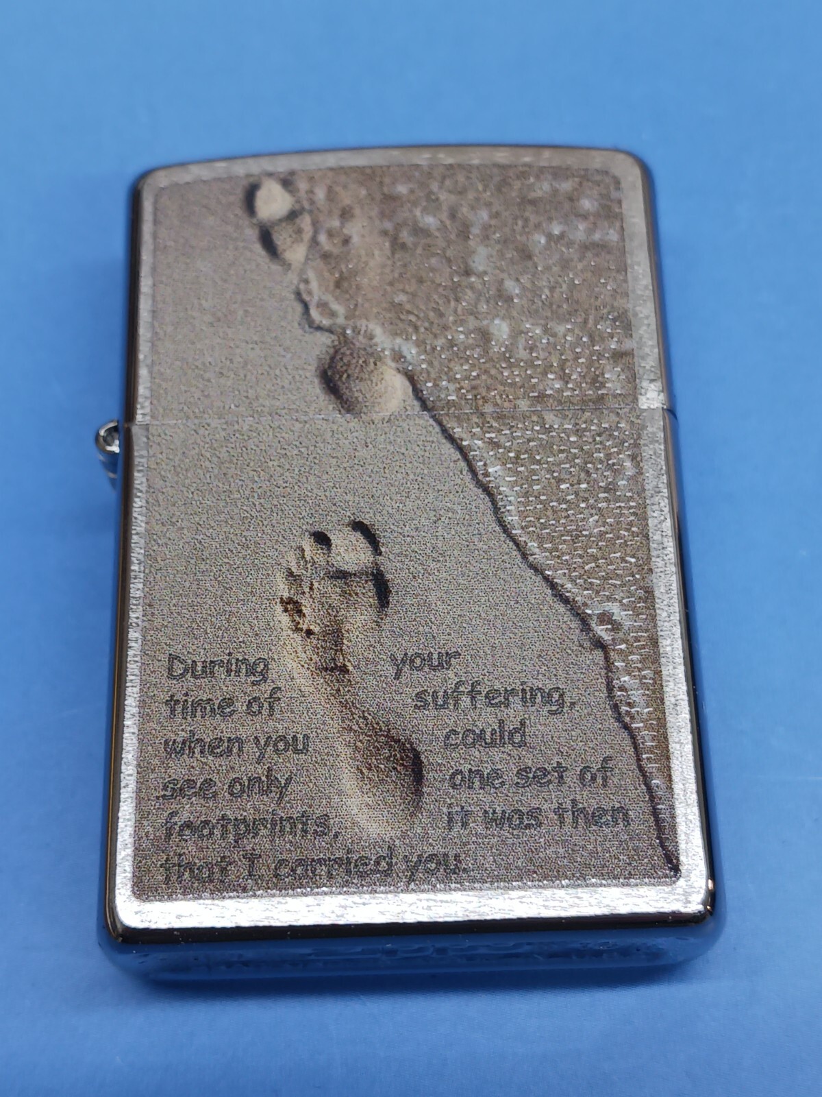 Zippo 28180 Footprints in the Sand Brushed Chrome