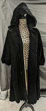 Vintage G. Fox & Co Womens Black Velour Trench Coat Size Large