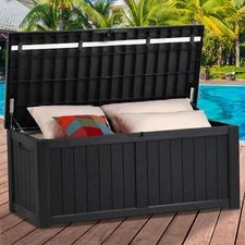 Dextrus 120 Gallon Outdoor Storage Box Deck Patio Container Pool Cushion Storage