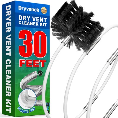 Dryvenck Dryer vent brush cleaner 30 ft , Dryer vent cleaning kit,Flexible Dryer