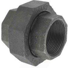 Size 1-1/2", Class 150, Malleable Iron Black Pipe Union
