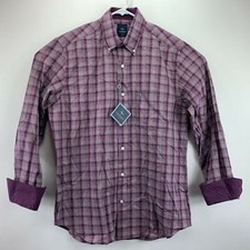 Tailorbyrd Mens Jackson Woven Plaid Regular Fit Button Down Shirt Red M