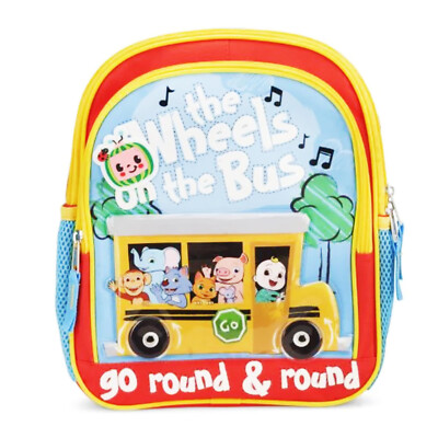 Small Backpack - CocoMelon - Wheels on the Bus 12'' Kids School Bag NEW