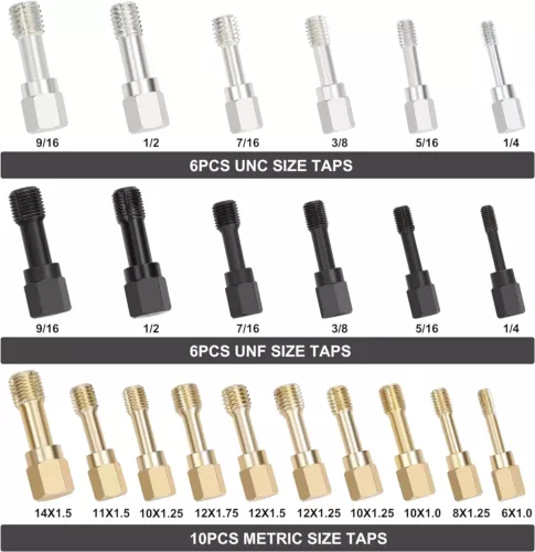 49PCS Thread Chaser Set UNC UNF Metric Thread Restorer Tool Rethreading Kit - Picture 6 of 15