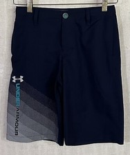 Under Armour Boy's Medium Navy Blue 9 Inch Adjustable Golf Casual Shorts