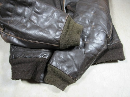 Vintage 1970's-76/77 Passaic Leather Brown Aviator Style Bomber Jacket - Picture 9 of 11