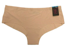 Beige Laser Cut Hipster Style Panties Choose Size L-XL-XXL Solid Color Smooth