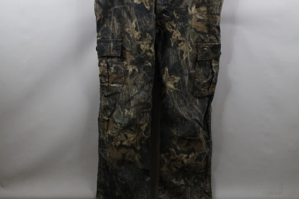 Vintage 90s Jerzees Mens 34x32 Faded Mossy Oak Camouflage Cargo Overalls Bibs - Image 4 of 4