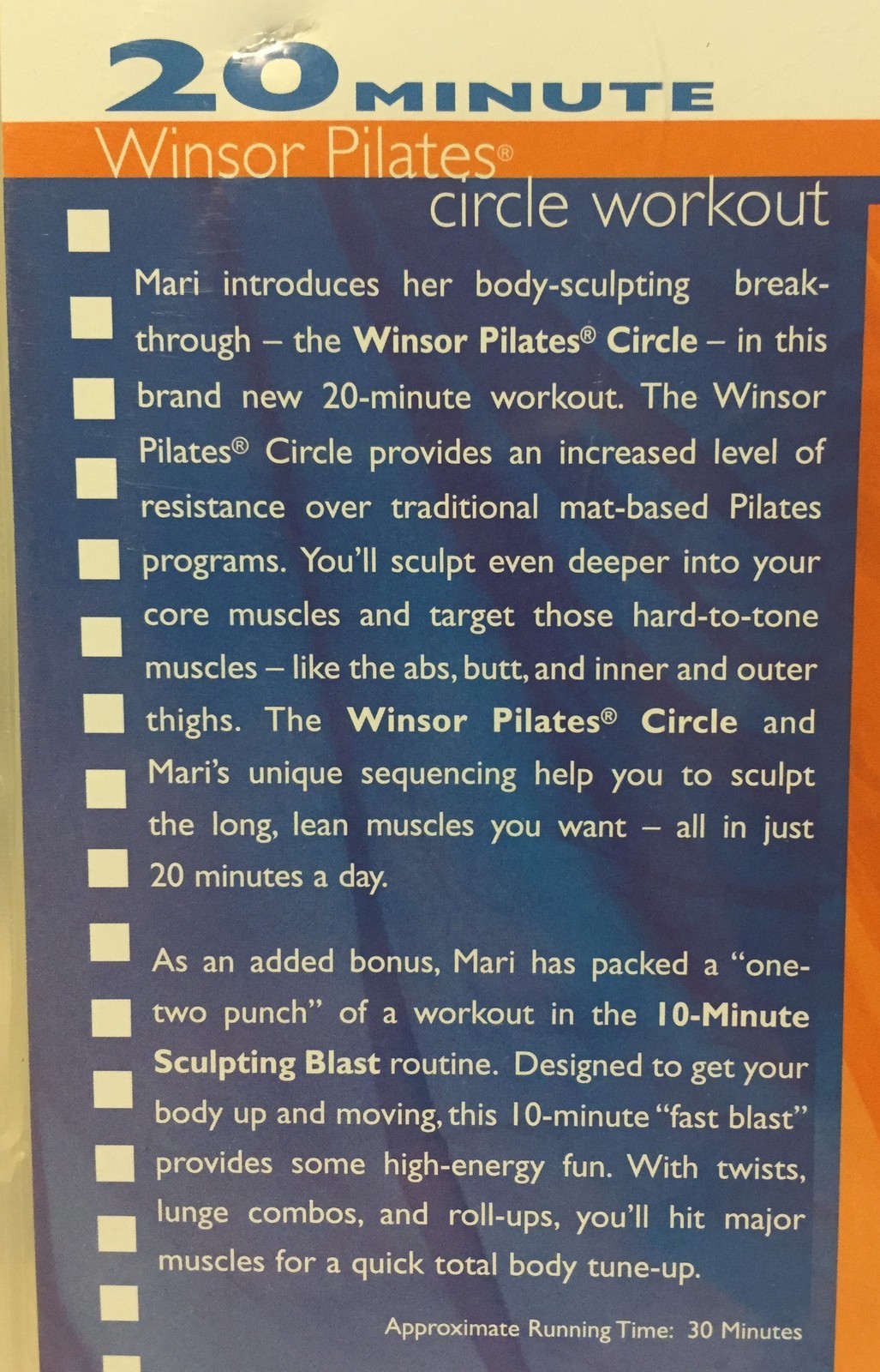 Mari Winsor Pilates 20 Minute Circle workout fitness DVD accelerated