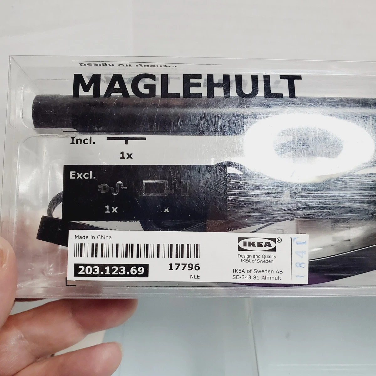 Ikea MAGLEHULT LED cabinet picture light black 203.123.69 New