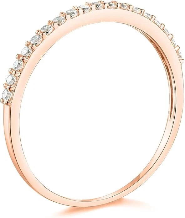 0.40 Ct Real 14k Rose Gold Created Diamond Engagement Wedding Anniversary Ring - Image 2 of 4