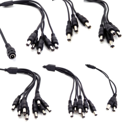 CCTV DC Strom Splitter Kabel für Kamera 12 V 2,1 mm Buchse auf 2/3/4/6/8 Wege Stecker