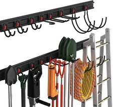 WORKPRO Garage Storage 64 Inch with 8 Adjustable Hooks and Hangers 4 Rails Steel