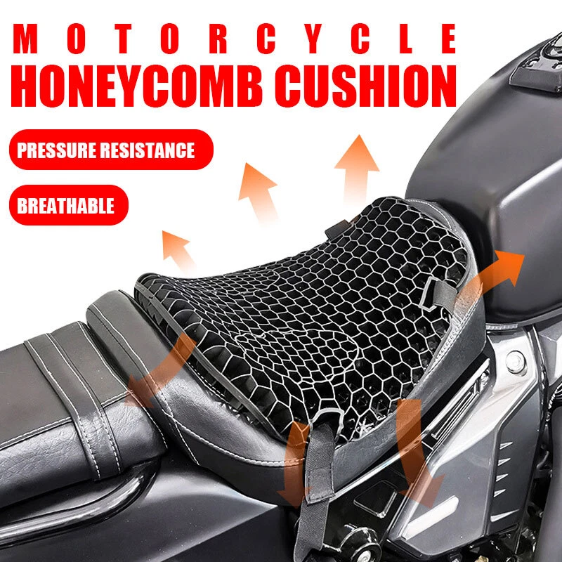 Motorcycle Comfort Gel Seat Cushion Pillow Pad Pressure Relief Cover  Universal