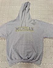 UNIVERSITY OF MICHIGAN WOLVERINES CHARCOAL MEN MEDIUM SWEATSHIRT HOODIE CLASSIC 