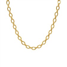 6.5mm Woman 18K Gold Plated Stainless Steel Rolo Link Chain / Bracelet