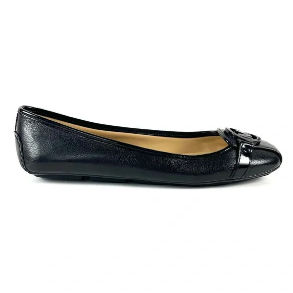 Michael Kors Black Leather Fulton Moc Flats image 4