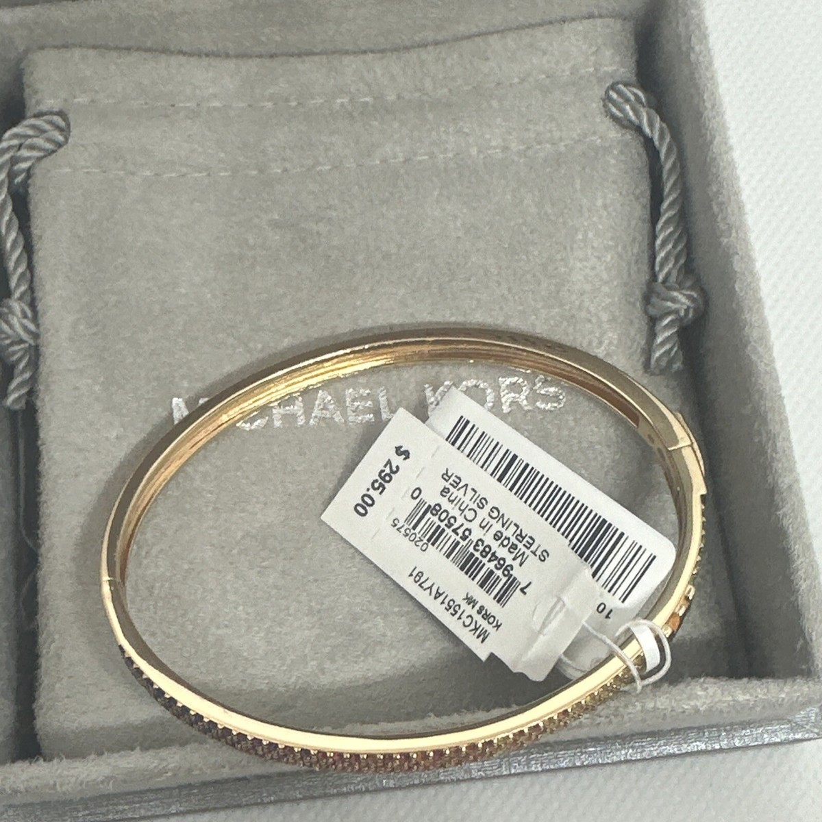NEW Michael Kors Brilliance Bangle Ster. Silver Bracelet