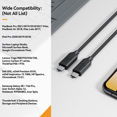 USB C Verlängerungskabel Thunderbolt 4/3 kompatibles Kabel 40 Gbit/s 100W Laden