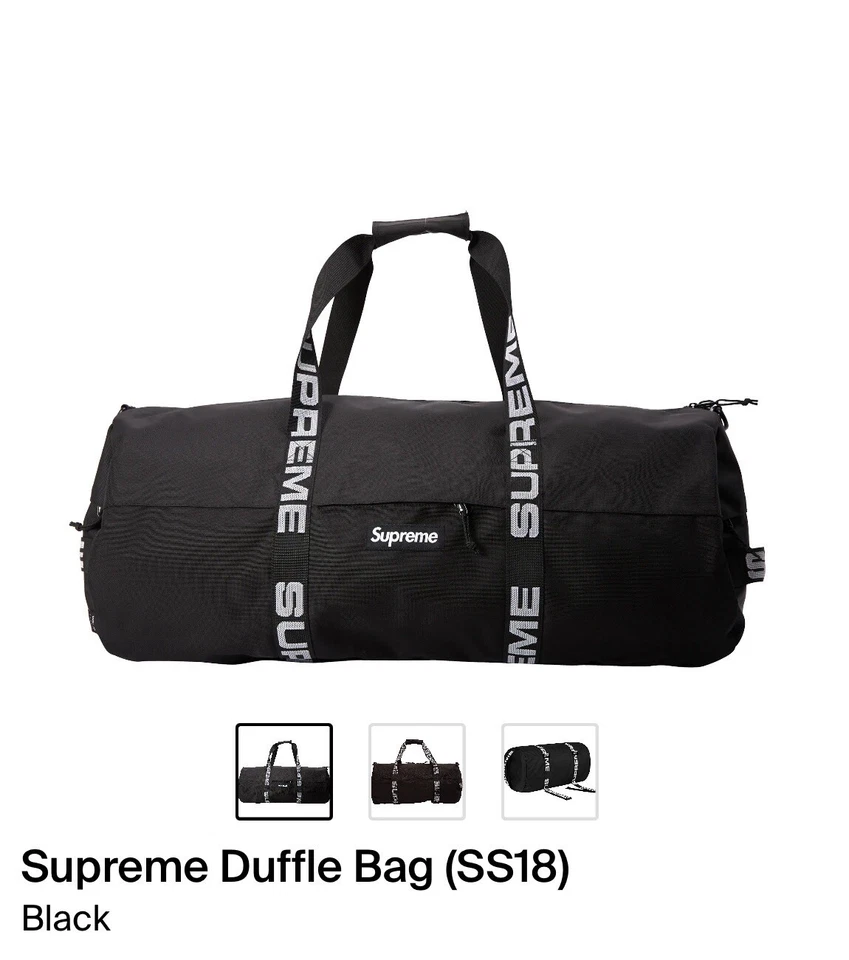 Supreme Borsa Borsone Grande SS18 Borsa in Cordura Nera - Immagine 4 di 4