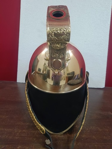 French Cuirassier Officer's Helmet Napoleon Style Brass Helmet W/ Plume Brass - Picture 10 of 20