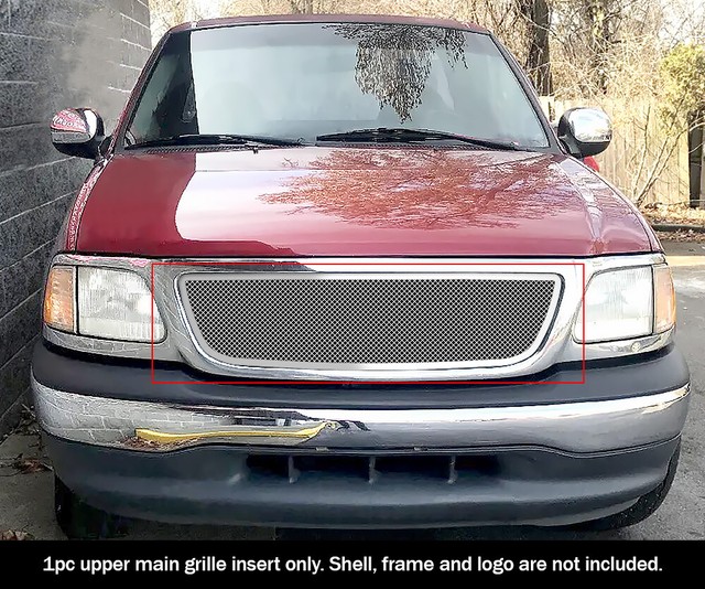 Fits 19992003 Ford F150/Lightning Upper Stainless Chrome Mesh Grille