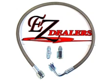 24" Braided Line Gauge Line Kit STR. x 90 degree Oil Fuel Pressure 1/8" NPT 3 AN
