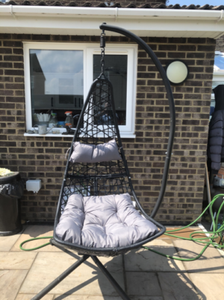 Brand New- New York Hanging Egg Chair with Cushions! -Black -Single | eBay