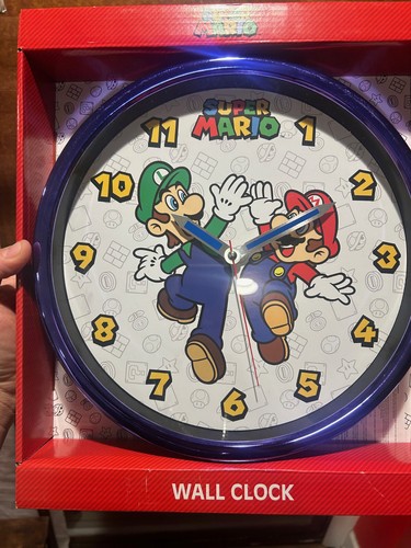 🍄 Nintendo ⭐ Reloj de Pared Coleccionable Analógico Super Mario Brothers Bros 12" 🆕 - Imagen 3 de 12
