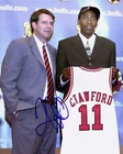 JAMAL CRAWFORD SIGNED CHICAGO BULLS VINTAGE ROOKIE 8X10 PHOTO AUTOGRAPH COA