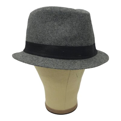 Levis Wool Blend Fedora Hat Size S/M Gray Black Band | eBay
