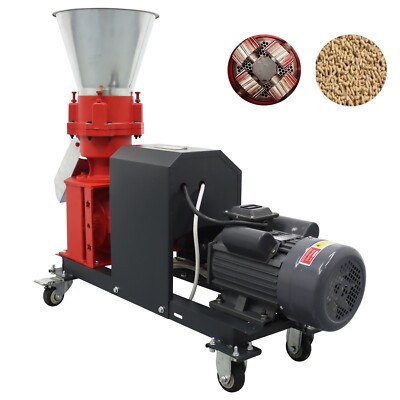 4 Head Rollers Feed Pelletizer Chicken Feed Pellet Mill Machine 4mm 3.5KW 220V