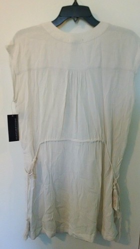 Signature Studio Women's Boho Tassels Hi Low Cover Up Blouse Tunic Sz S - Picture 2 of 11