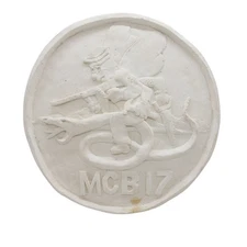 Seebees NMCB7 Round Plaster 3D Relief Unpainted Magnificent Seven US Navy1960