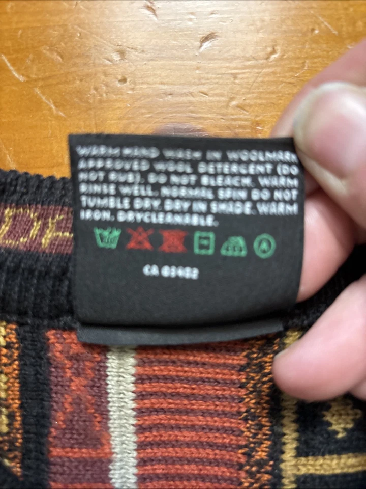 Suéter estilo Coogi Harley Davidson vintage para hombre XL lana naranja pesado/negro Foto 4 de 4