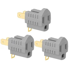 3-Pack 3-Prong to 2-Prong Polarized Grounding Adapter for Wall Outlets